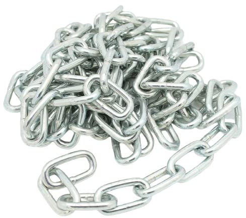 Vision4ever 2M Long Thick Steel Chain Large Heavy Duty Outdoor Welded Hanging Link (4mm)