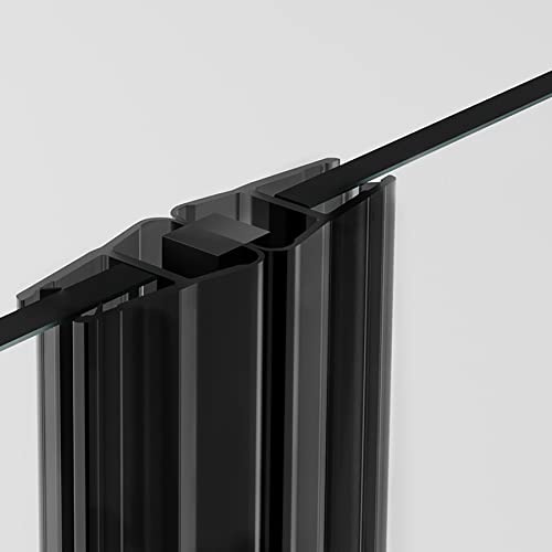 Magnetdichtung für Duschtüren Set schwarz I 180cm Magnetduschdichtung 180 Grad I Duschdichtung Magnet 6mm 7mm 8mm Glastür I Ersatzdichtung magnetisch