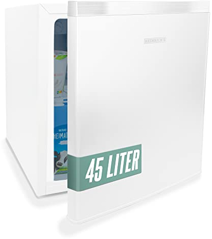 HEINRICHS Getränkekühlschrank 45L klein kompakt leise: 39db mit Kühlfach Mini-Bar; Tisch-Kühlschrank; Mini Kühlschrank mit separatem Kühlfach; perfekt geeignet für Büro Camping Garten Outdoor (Weiß)