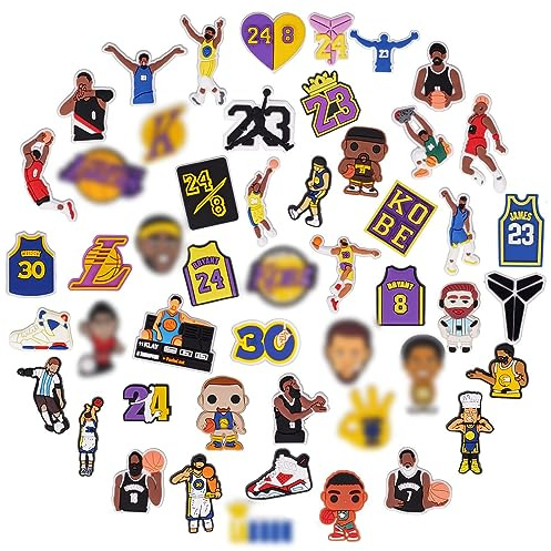 Ainiv 50PCS Charmes de Chaussure, Mignons Basketball Araignée Chaussure Charms Accessoires Croc Bracelet Décorations de Fête Cadeaux D'anniversaire, Pâques, Cotillons Enfants