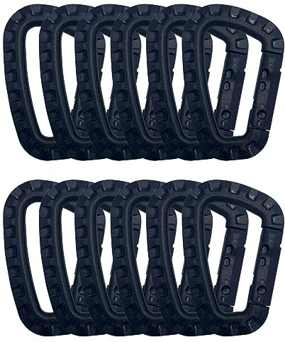 HOUSON 12 Stück Karabiner, D-Form Karabiner Kunststoff Plastik Karabinerhaken Karabiner Clip Set