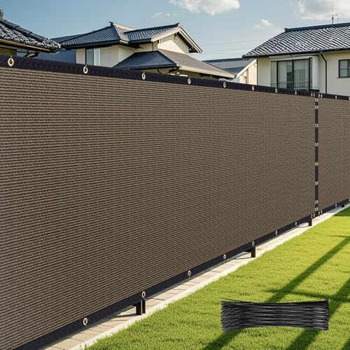 6' x 50' Fence Privacy Screen,Privacy Fence Shade Covers - 90% Blockage Heavy Duty Fence Panels for Garden Backyard Outdoor Home Decoration (Brown)