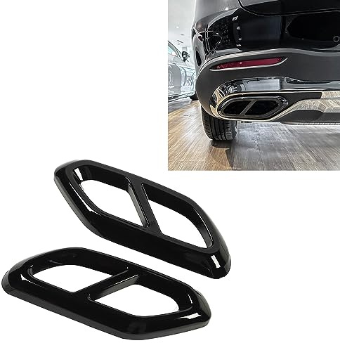Fabater Cadre de Revêtement D'habillage de Tuyau de Queue de Silencieux, Garniture de Pointe Auto-adhésive pour Classe GLC X254 AMG Line 2022-up, 1 Paire de Cache-tuyaux D'échappement