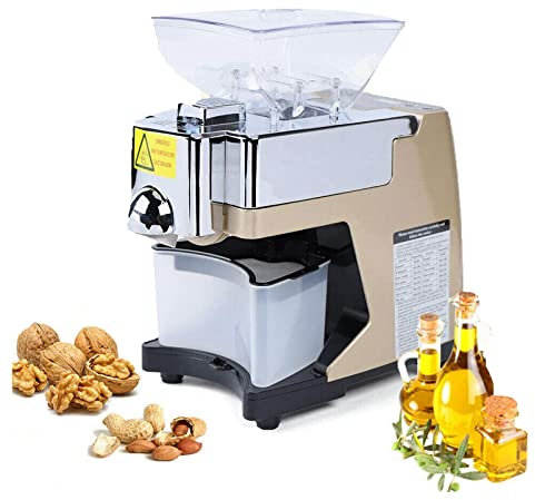 NVYAZJ 530W Commercial Automatic Oil Press Machine, 110V/220V Heavy Duty Electric Kitchen Oil Maker with Stainess Steel Material The Oil Yield is As High As 60% Suitable for 24 Raw Materials