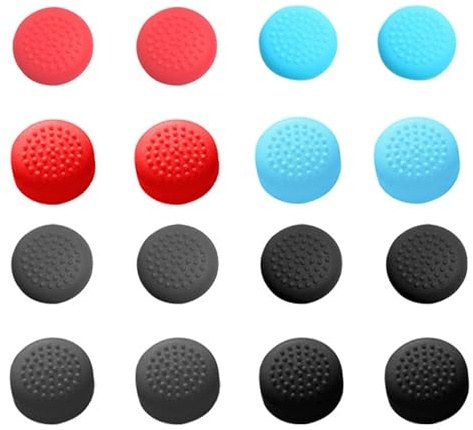 16 Pcs Silicone Joystick Thumb Stick Grip Covers Analog Controller Gamepad Thumb Stick Grip Caps Compatible with Nintendo Switch & Switch Lite