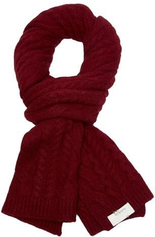 Hgvcfcv Damen Scraf Winter 100% Merinowolle Herren Kaschmir Schals für Damen Strick Wrap Schal Warm Herbst, rot, One size