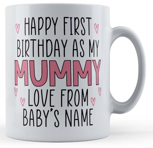 Father Fox - Personalised Happy First Birthday As Mummy - New Mum Birthday Present Gift Mug from Baby, Ceramic, 11fl.oz.
