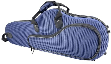WUQIMUSC Tasche für Altsaxophon, leicht, weich gepolstert, Rucksack für Altsaxophon, robuste Saxophon-Gigbag (blau)