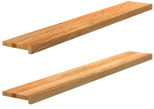 vidaXL Appuis de fenêtre 2 pcs Marron Clair Bois de chêne Massif, Rebord de fenêtre, Appui de fenêtre en chêne, Appui de fenêtre en Bois