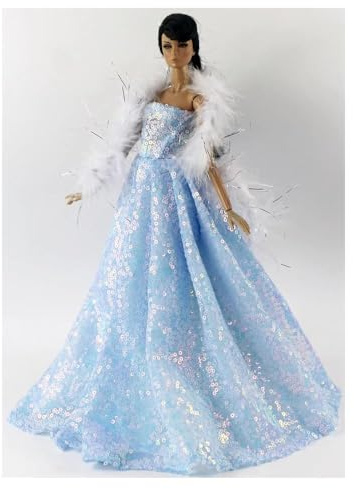 Codulu Dockklänning för 11,5 tum amerikansk docka 30 cm flicka docka-prinsessa kjol paljett aftonklänning bröllopsklänning kläder för 1/6 BJD docka barnleksaker-1 st – #K