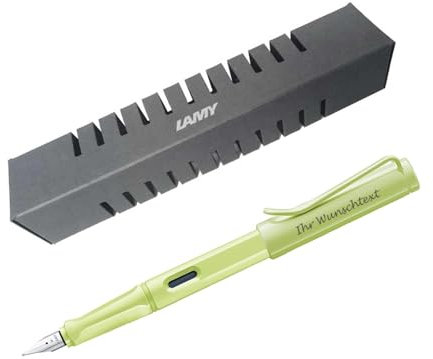 Lamy Füllhalter safari Modell 0D0, Farbe springgreen (hellgrün), inkl. Gravur (Feder M)