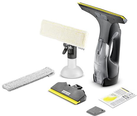 Kärcher Window Vac WV 5 Anniversary Edition, Battery Running Time: 35 min, 3 Stage LED Display, 2 Suction Nozzles, Spray Bottle with Microfibre Cloth, 20 ml Window Cleaner Concentrate