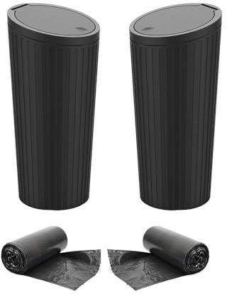 Changyeah Mini Papelera para Auto, 2 Piezas Papelera para Auto con Tapa, Papelera para Auto Interior, Resistente al Agua y Antiolor, con 2 Bolsas de Basura, para Autos, Casa, Oficina, Dormitorio, etc