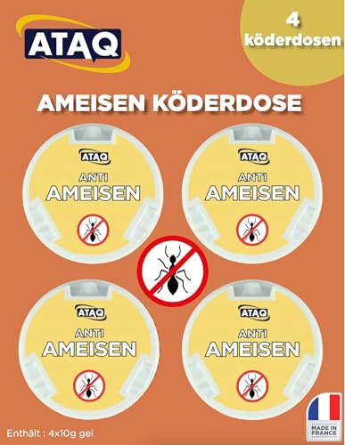 ATAQ Ameisen fallen x4 - Ameisen fallen für draußen und gegen im Haus - bei akutem - Wirkt schnell und effektiv
