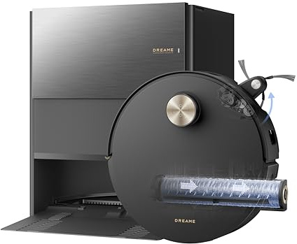 DREAME Aqua10 Roller, Robot Aspirador con Tecnología de Fregado AquaRoll, Protector del Cepillo Que Cuida Las Alfombras, Vaciado Automático, 30.000 Pa de Succión, Mopa de Rodillo Extensible