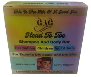 GAGBeautyCare Head To Toe Shampoo And Body Bar For Eczema, Dry Skin, Dry Scalp & Baby Cradle Cap