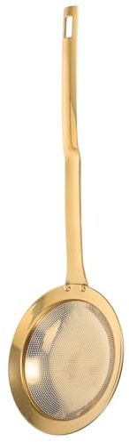 LOORGVEL Colino a Rete in Acciaio Inox Manico Antiscivolo Cucchiaio Schiumarola per Filtrare Olio e Grassi Piccolo Filtro per Cucina Domestica e Pentole Calde