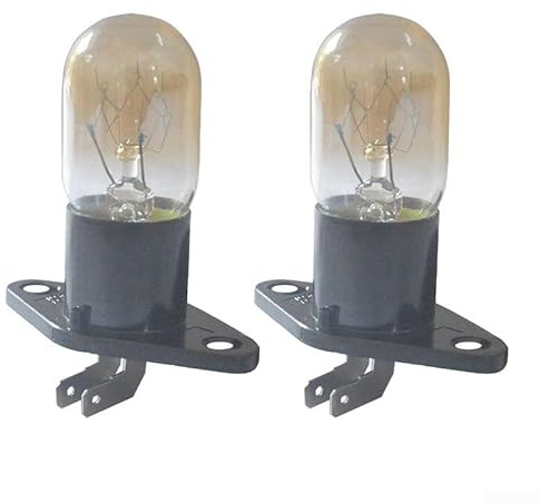 Bombilla de 20 W para horno microondas, 250 V, 2 A, cristal transparente para la mayoría de las marcas, paquete de 2