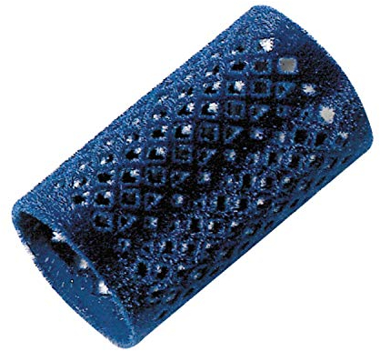 Comair 3012171 Metallwickler lang 12er 36mm beflockt, 65 mm, blau