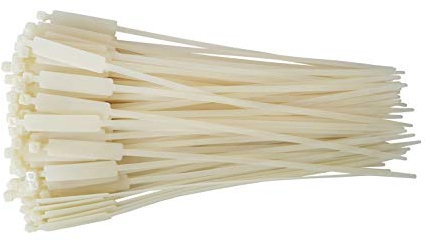 netproshop 100 x Kabelmarkierer Kabelbinder 4,8x300mm Beschriftungsfeld (54x13mm) unter dem Kopf