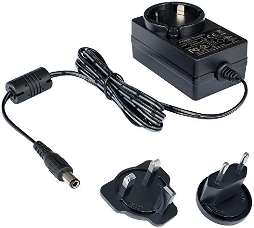Poppstar Alimentatore Universale CA CC 12V 2A Alimentazione con Spina UE e UK (2000mA, 5,5/2,5mm), Adattatore Corrente con Cavo 150 cm
