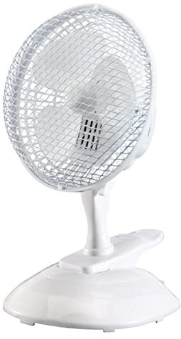 Draper 08710 6 Clip-on Desk Fan, Ideal for Home and Office Use. Portable Quiet running Office Use, Portable, White