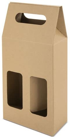 25 Schachteln aus Karton mit Fenster für 2 Flaschen, günstige Weinschachteln für Hochzeit, Taufe, Kommunion, ohne Flaschen.