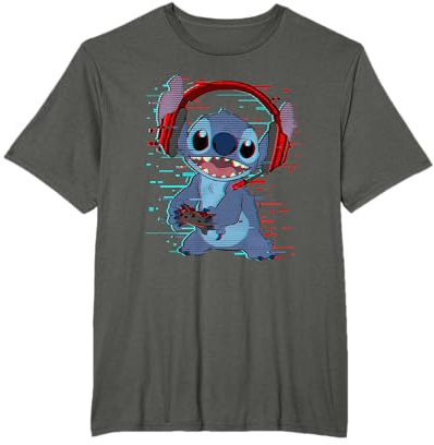 Disney Lilo & Stitch Gamer Glitch Headset and Controller Camiseta