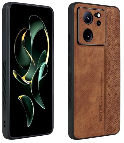 XINYEXIN Funda para Xiaomi 13T / Xiaomi 13T Pro, Ultradelgado Antideslizante Antichoque Carcasa, Funda Protectora de Cuero Vintage - Marrón