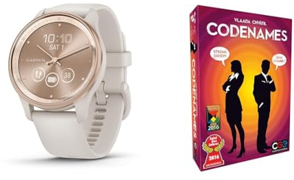 Garmin vívomove Trend – Hybrid-Smartwatch mit analogen Zeigern und Touchdisplay. Fitness-/Gesundheitsfunktionen & Asmodee Codenames, Spiel des Jahres 2016, Familienspiel, Ratespiel, Deutsch