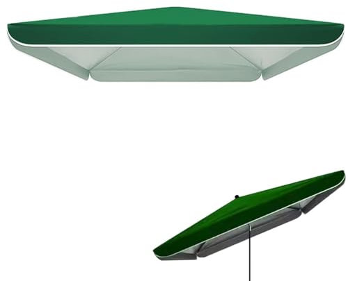 IMUNKT Rectangular Toldo De Parasol De Recambio, Cubierta De Repuesto Para Sombrillas De Mercado, 200x200 300x300 250x250cm, Tela Cuadrada Para Sombrilla De Playa Patio Jardín(Green,250x250cm/8.2x8.2f