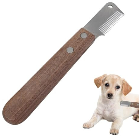 Hundekamm, schwimmender Haarkamm für Hunde - Tierhaarentfernungsbürste mit Holzgriff,Hunde-Enthaarungswerkzeug, Haustier-Enthaarungsbürste, Tierhaarkamm, Edelstahl, für Katzen, Hunde