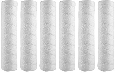 Surluoen Cartucho de Filtro de Agua para Sedimentos de 10 Micras de Cuerda, Paquete de 6, FiltracióN de Sedimentos para Toda la Casa, Universal