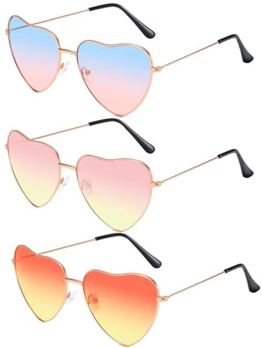 GWAWG Hjärtglasögon, vintage retro hjärtformade solglasögon för kvinnor barn, kärlek hjärta glasögon med tonade linser för sommar, strand och födelsedagsfester, alla hjärtans present