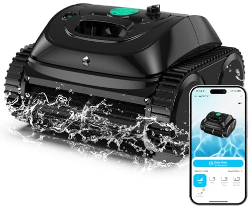 (2026 Upgrade) WYBOT C1 Cordless Robotic Pool Vacuum for Inground Pools, Above Ground Pool Cleaner 4-in-1 Wall & Waterline Cleaning Up to 1,614sq.ft, 150mins Smart Navigation, App Support
