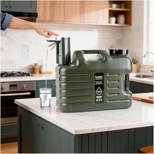 Lufstd Portable 5 Gallon Water Jug with Touch Control Pump, Type-C Rechargeable & Leak-Proof Spigot - Emergency Water Storage for Home, Power Outages, Camping, and Outdoor Use (BPA-Free, Upgraded)