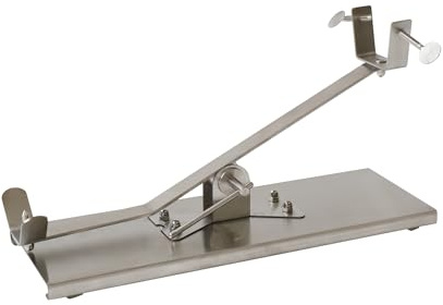 Fackelmann Jamonero Basculante, Acero Inoxidable, 50x18 cm, Sistema Inclinable a Ambos Lados, Altura Máxima 30 cm, Corte en Ángulo, Base Estable, Diseño Profesional y Anticorrosión