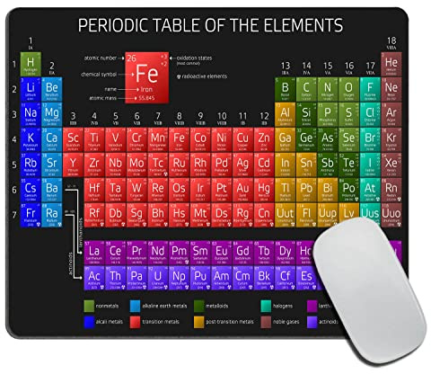 Alfombrilla Raton Tabla Periódica De Los Elementos 25X30Cm Antideslizante Alfombrilla Pequeña Mouse Mat para Hogar Computadora