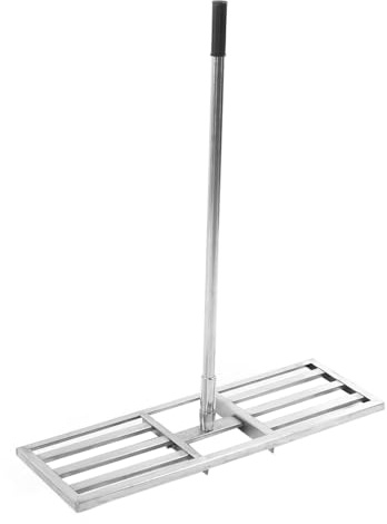Haofy Râteau de Nivellement d'herbe Télescopique, Niveleur de Pelouse en Acier Inoxydable Durable avec Longue Poignée, Idéal pour Niveler l'herbe de Jardin, la Pelouse, adapté à Divers Espaces