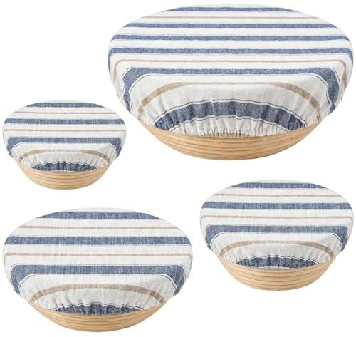 4 Pcs Bowl Covers for Bread Proofing, Reusable Baking Accessory, Maintains Dough Humidity During Sourdough Proofing Process, Multi-Bowl Size Coverage, Space-Saving Kitchen Storage, Set of Four Covers