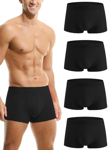 HOEREV Boxer da Uomo in Fibra Modal Super Morbida, Confezione da 4