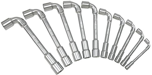 KS TOOLS - 517.0440 - Boîte de 10 clés à pipe débouchées métriques 6 pans - Jeu de clés à pipe 8-19 mm