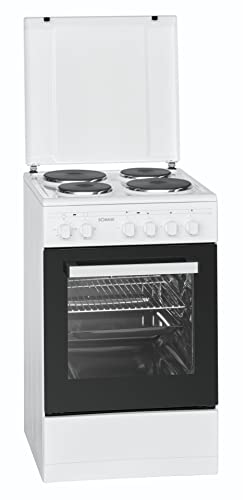 Bomann Cocina eléctrica de pie EH 561/4 fogones, 50 cm, color blanco
