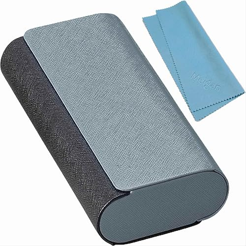 メイガン(Meigan) Double Glasses Case Aluminum Hard Shell Black For Men, Women | For Reading glasses and sunglasses etc.