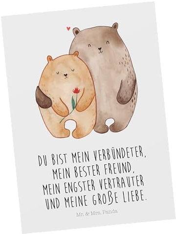 Mr. & Mrs. Panda Postkarte Bären Liebe - Geschenk, Einladungskarten Geburtstag, Freundin, Einladung, Partner, Einladungskarte, Heiratsantrag,