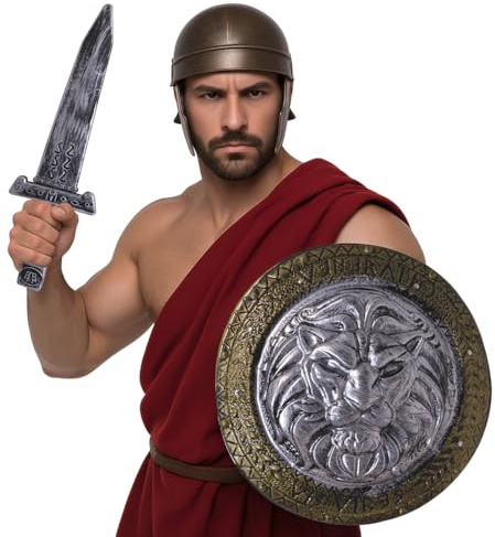 FIESTAS GUIRCA Escudo 44 CMS con Espada 48 CMS, Leon