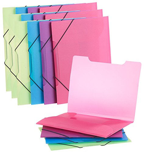 General Office Aktenmappen: 16er-Set Eckspanner-Einschlagmappen mit Gummizug, Kunststoff, 4 Farben (Ordnungsmappe, Orgamappen, Farbe)