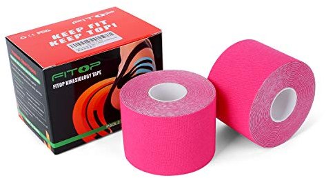 2x Kinesiotape Rosa de 5cm x 5m sin Cortar, Cinta de Kinesiologia acelera la Recuperación de Lesiones y Refuerza las Articulaciones
