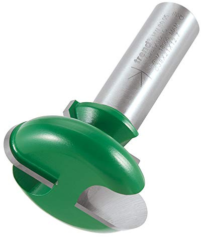 Trend CraftPro Drawer Pull Router Cutter Bit, 1/2 Inch Shank, 38mm Cut Diameter & 6.3mm Cut Radius, Tungsten Carbide Tipped, C281X1/2TC | Creates Smooth Drawer Pull Profiles With Tungsten Carbide Tipped Cutting Edges And 6.3mm Radius, C281X1/2TC