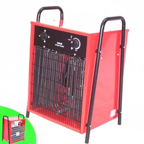 Radiateur soufflant 22 kW 55199 Chauffage de chantier Chauffage électrique 22000 W Chauffage avec thermostat Protection contre la surchauffe Contrôle de la température et fonction ventilateur AWZ
